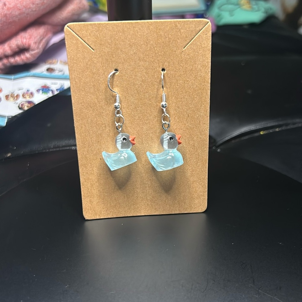 B2G2 Handmade Glow in the Dark Duck Earrings